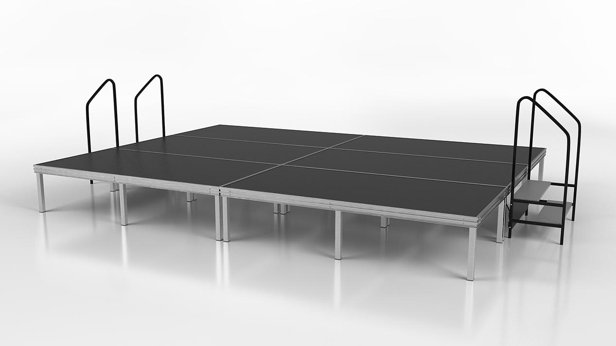 basic executive stage layout with stairs