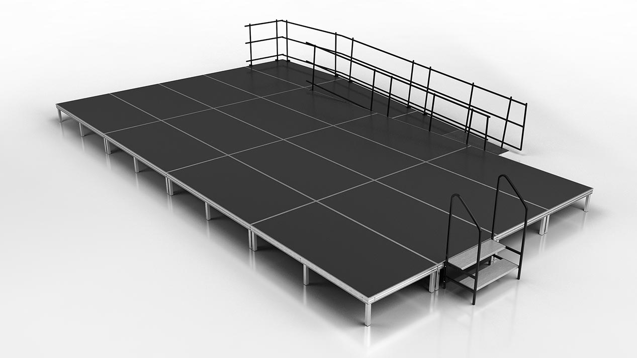 executive stage with stairs and wheelchair ramp