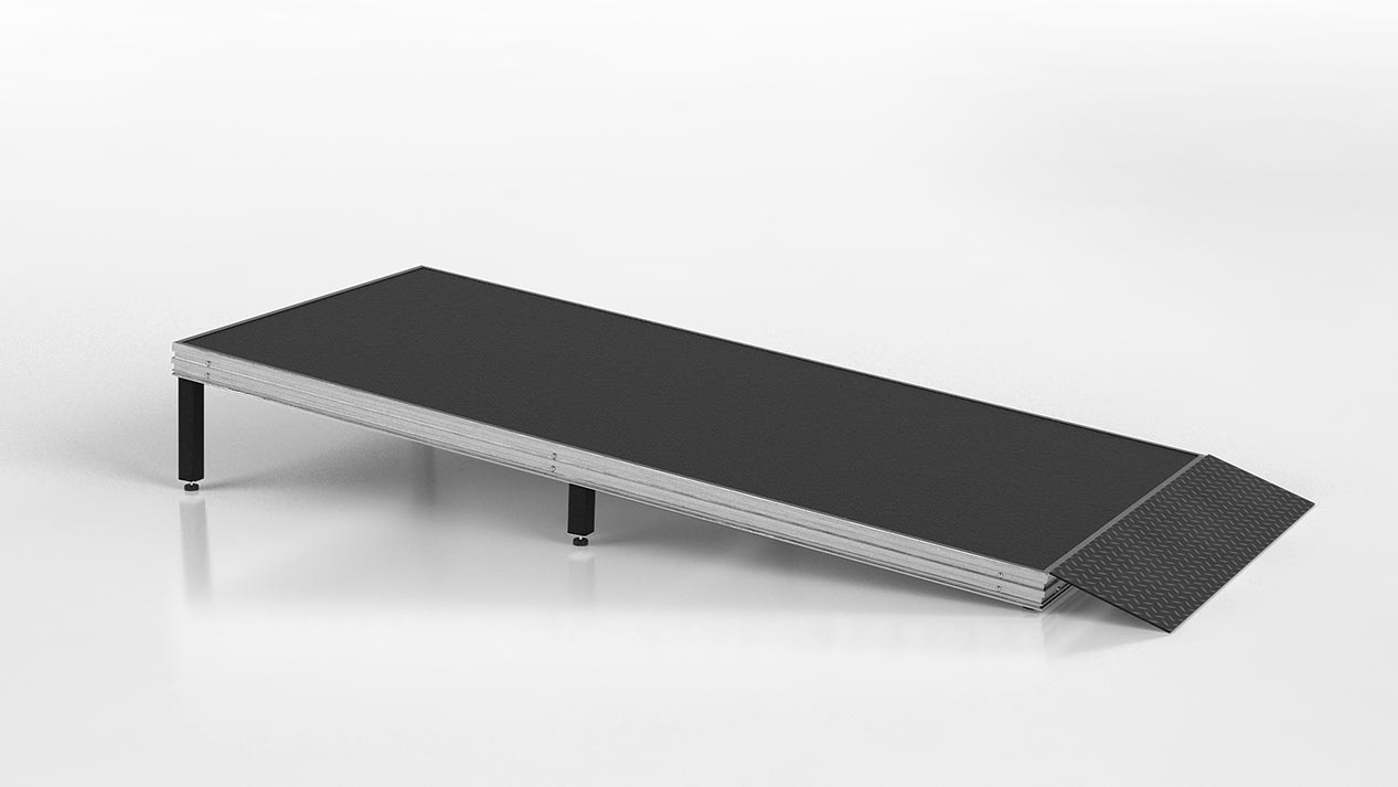Equipment and loading ramp for stages