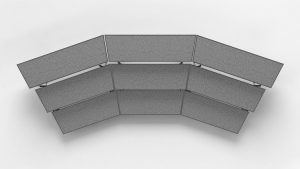 Tapered standing choral risers (small setup / top view)
